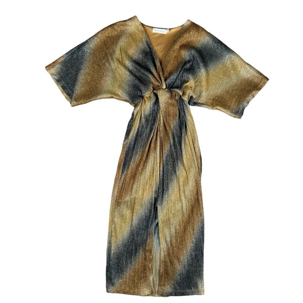 All in Favor Metalic Midi Dress